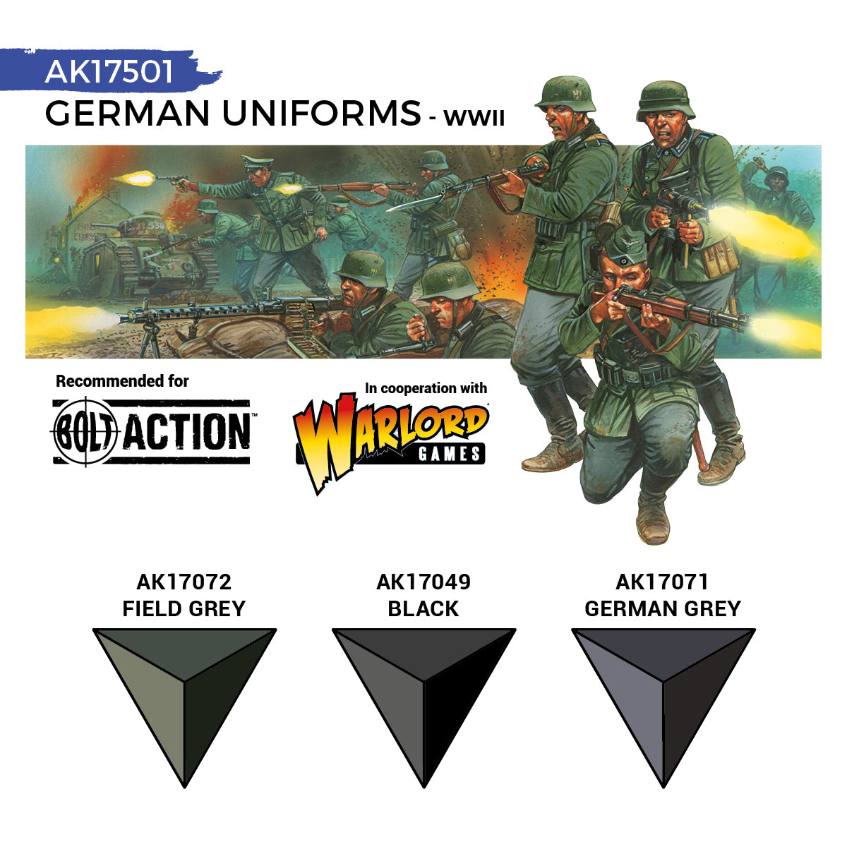 AK Interactive Quick Gen Paints Set - German WWII Uniforms
