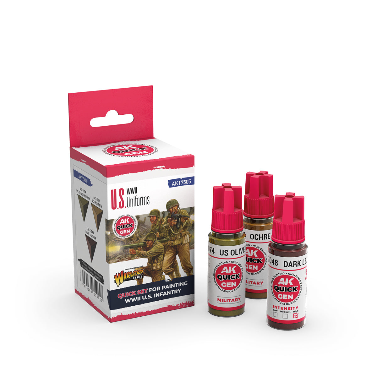 AK Interactive Quick Gen Paints Set - US WWII Uniforms