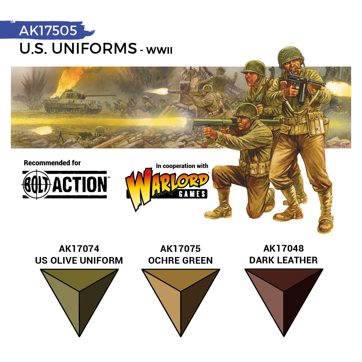 AK Interactive Quick Gen Paints Set - US WWII Uniforms