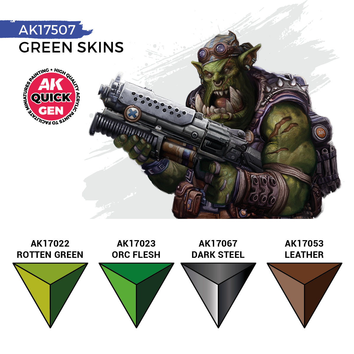 AK Interactive Quick Gen Paints Set - Green Skins