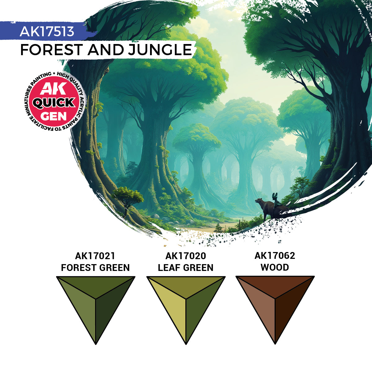 AK Interactive Quick Gen Paints Set - Forest and Jungle