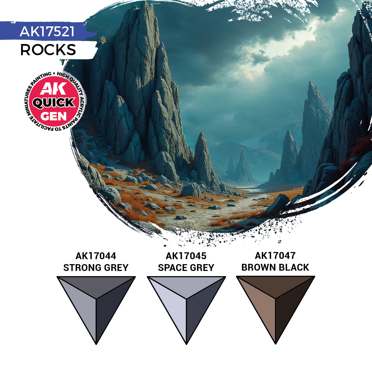 AK Interactive Quick Gen Paints Set - Rocks