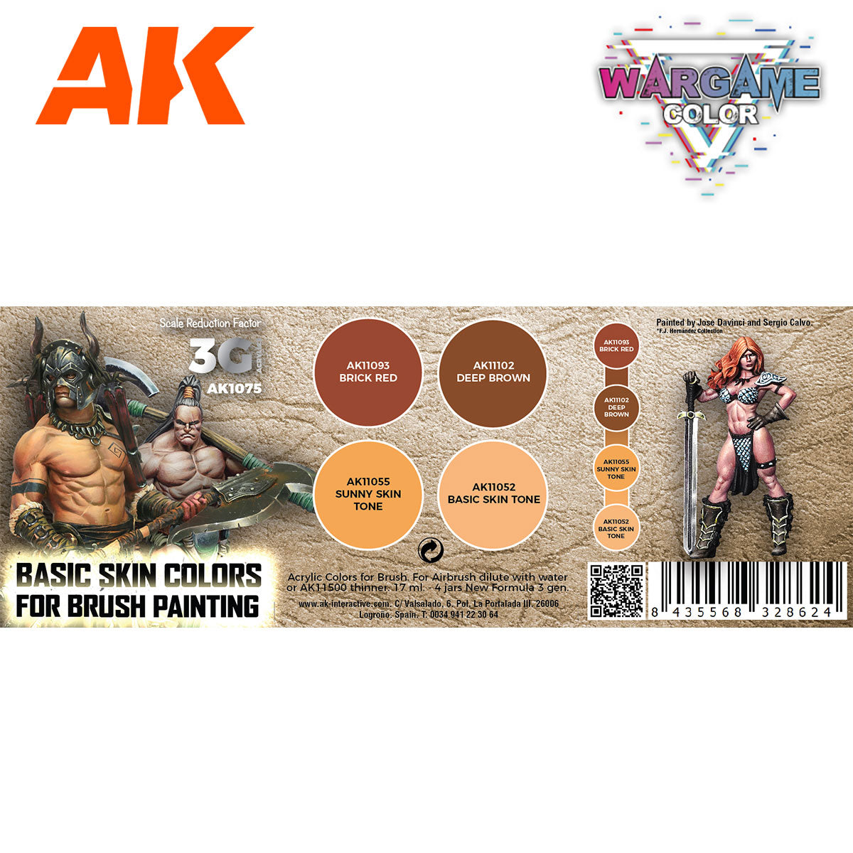 AK Interactive Wargame 3GEN Color Set: Basic Skin Colors