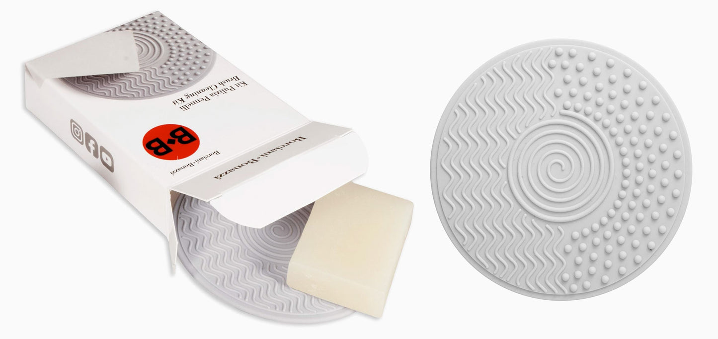 Brush Cleaning Kit: Silicone Pad + Mini Soap