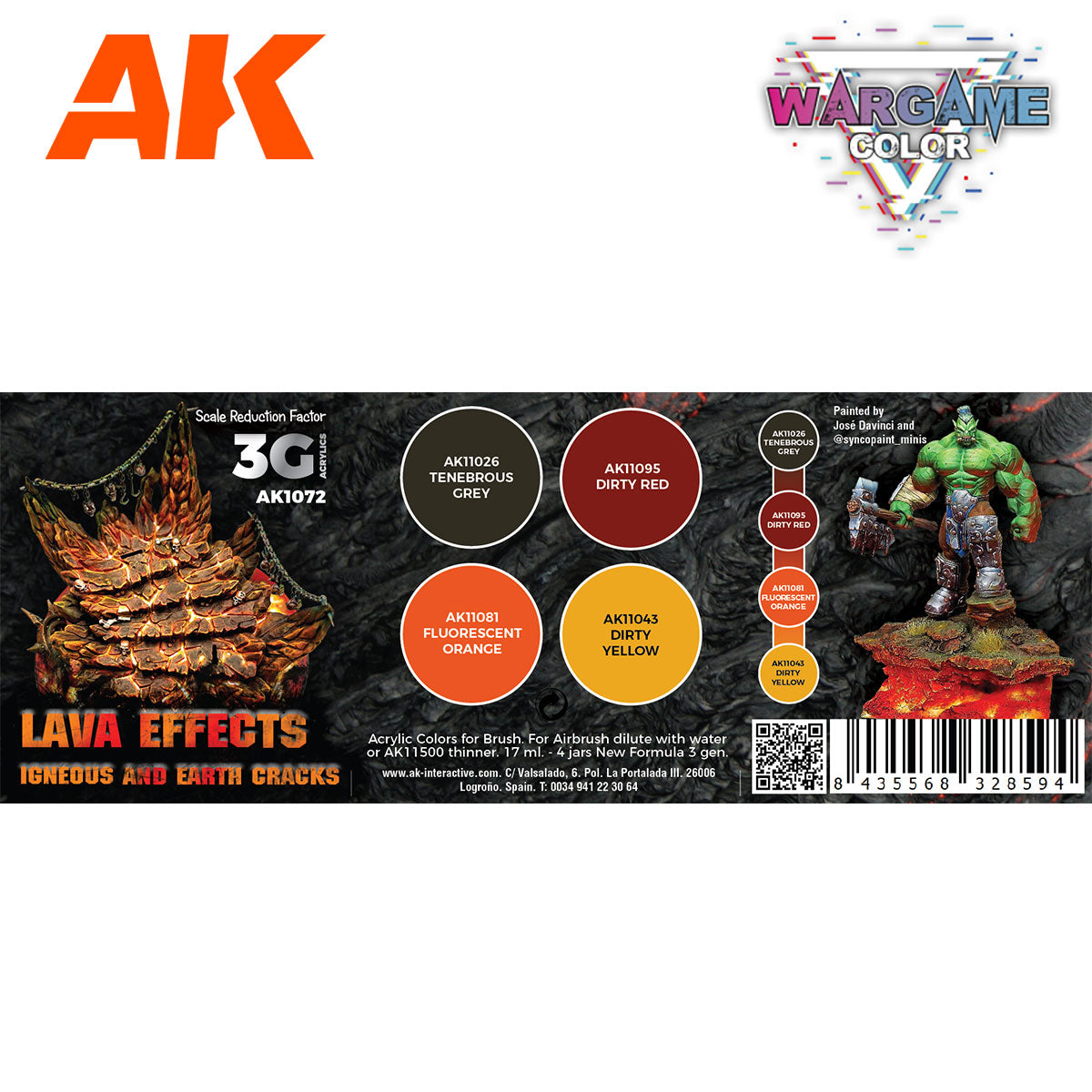 AK Interactive Wargame 3GEN Color Set: Lava Effects