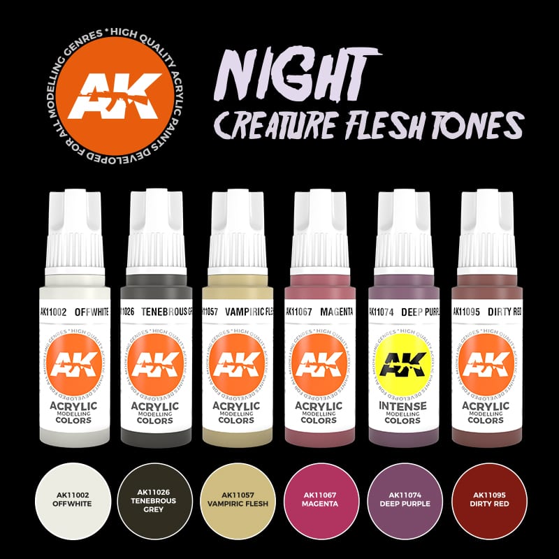 AK Interactive 3GEN Night Creatures Flesh Tones Colors Set