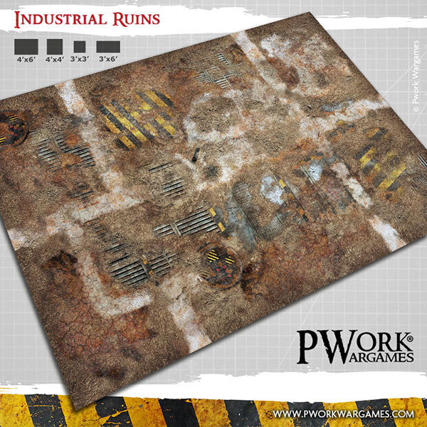 Battle Mat - Neoprene Wargames Mat - Industrial Ruins (44x30'')