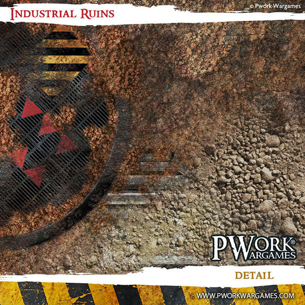 Battle Mat - Neoprene Wargames Mat - Industrial Ruins (44x30'')