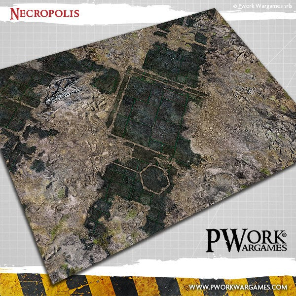 Battle Mat - Neoprene Wargames Mat - Necropolis (44x60'')