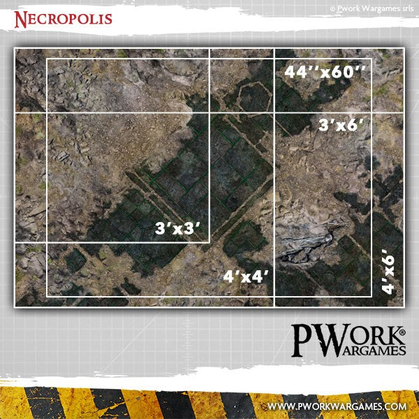 Battle Mat - Neoprene Wargames Mat - Necropolis (44x60'')