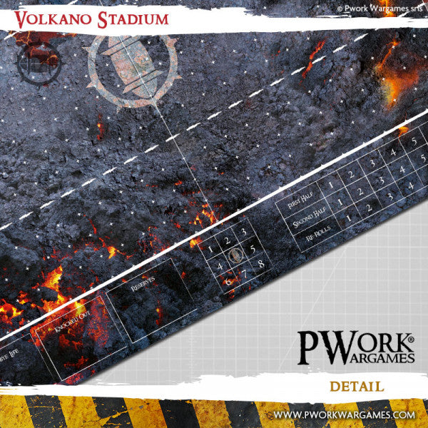Blood Bowl Fantasy Football Neoprene Game Mat - Volkano Stadium