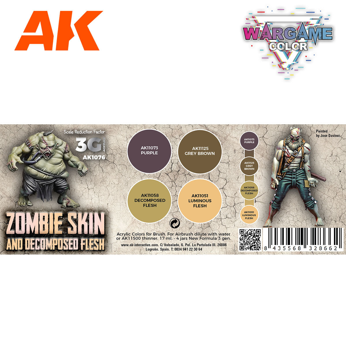 AK Interactive Wargame 3GEN Color Set: Zombie Skin