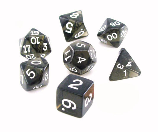 Koplow Dice - Set of 7 Dice - Transparent Smoke