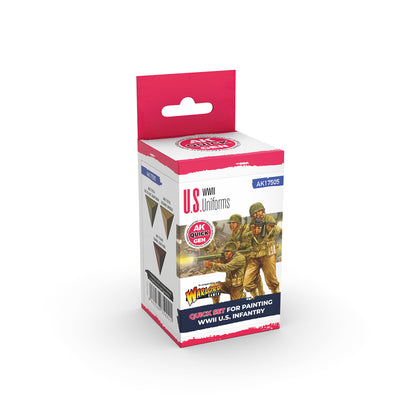 AK Interactive Quick Gen Paints Set - US WWII Uniforms