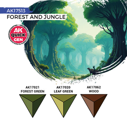 AK Interactive Quick Gen Paints Set - Forest and Jungle