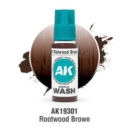 AK Interactive Acrylic Wash Rotwood Brown 18ml