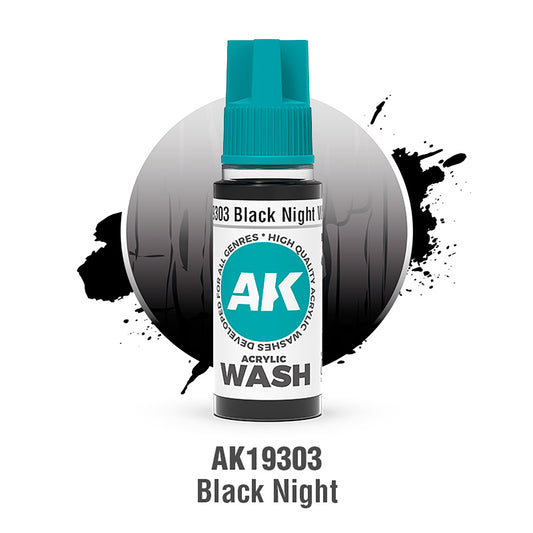 AK Interactive Acrylic Wash Black Night 18ml