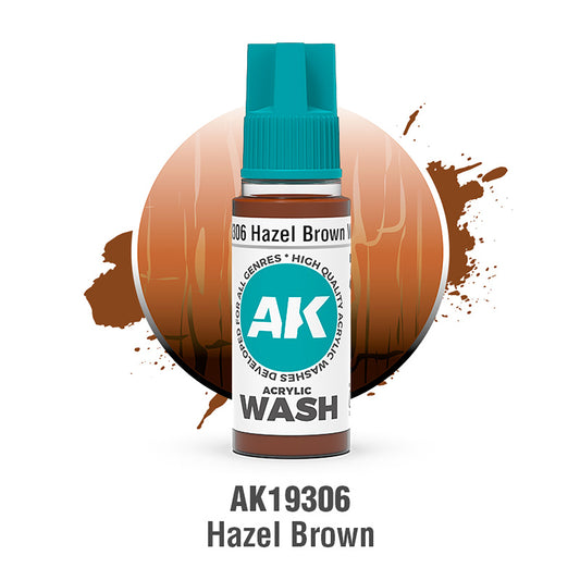 AK Interactive Acrylic Wash Hazel Brown 18ml