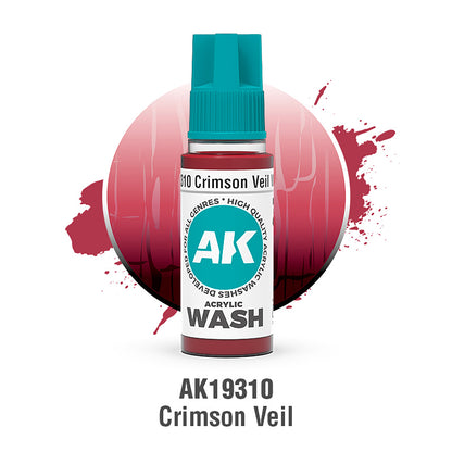 AK Interactive Acrylic Wash Crimson Veil 18ml