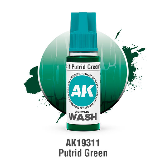 AK Interactive Acrylic Wash Putrid Green 18ml