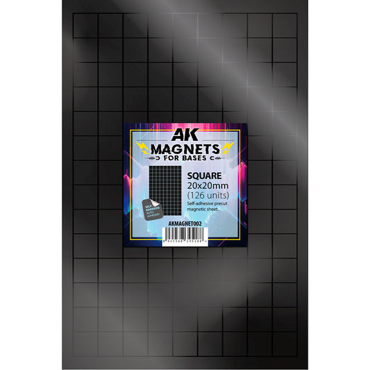 AK Interactive Magnets for Square 20x20mm Bases - 126 Units