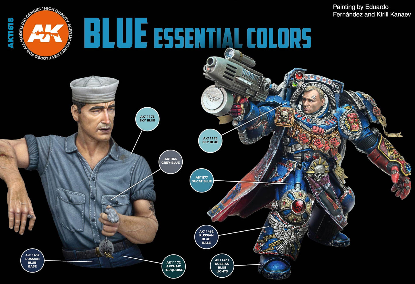 AK Interactive 3GEN Blue Essential Colors Set