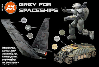 AK Interactive 3GEN Grey for Spaceships Colors Set