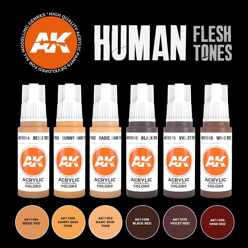 AK Interactive 3GEN Human Flesh Tones Colors Set