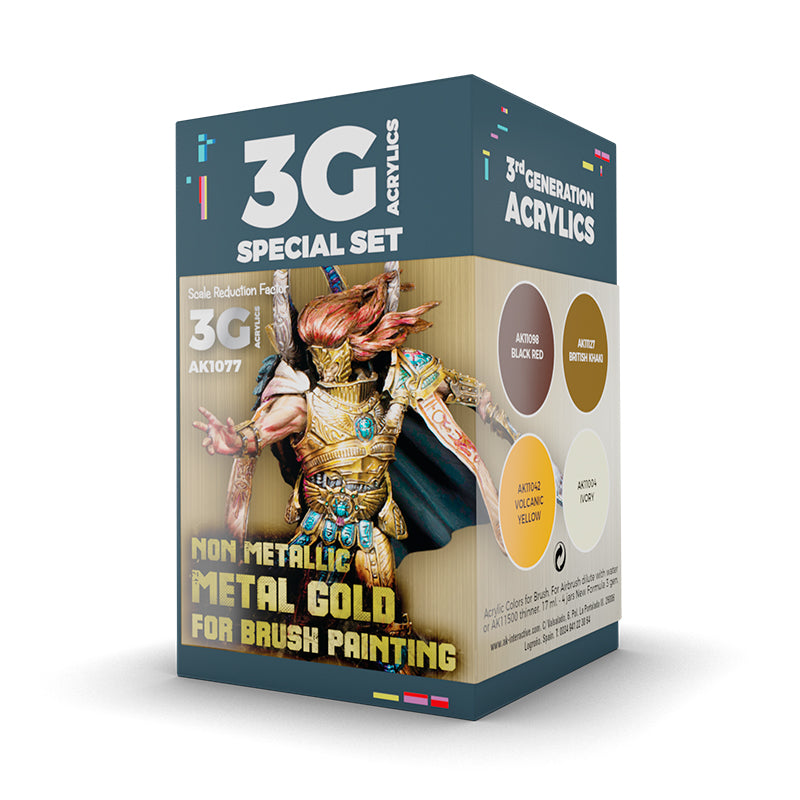 AK Interactive Wargame 3GEN Color Set: Non Metallic Metal Gold