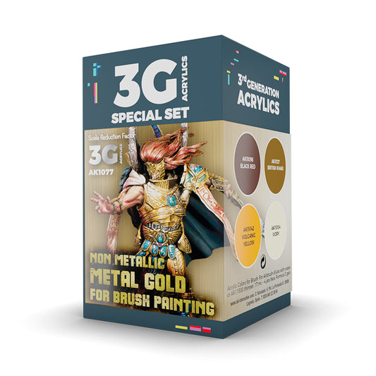 AK Interactive Wargame 3GEN Color Set: Non Metallic Metal Gold