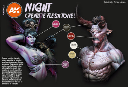 AK Interactive 3GEN Night Creatures Flesh Tones Colors Set