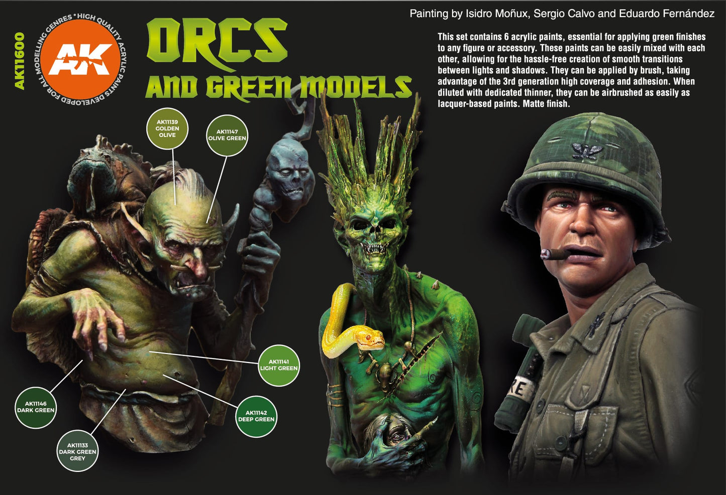 AK Interactive 3GEN Orcs and Green Models Colors Set