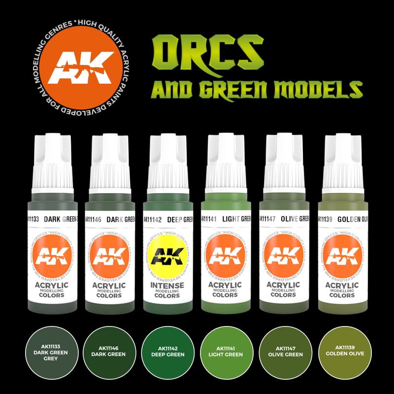 AK Interactive 3GEN Orcs and Green Models Colors Set