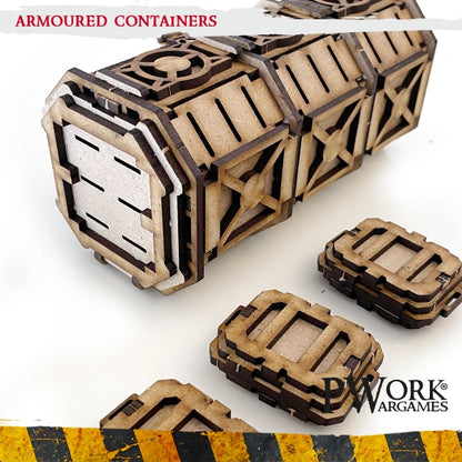 MDF Terrain Scenery - Armored Containers