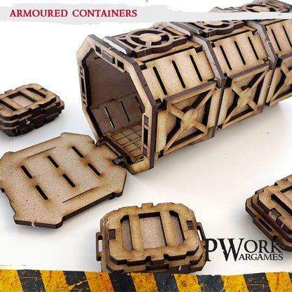 MDF Terrain Scenery - Armored Containers