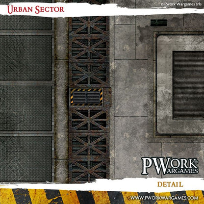 Battle Mat - PVC Wargames Mat - Urban Sector (22x30'')