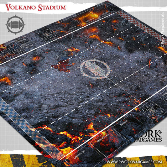 Blood Bowl Fantasy Football Neoprene Game Mat - Volkano Stadium