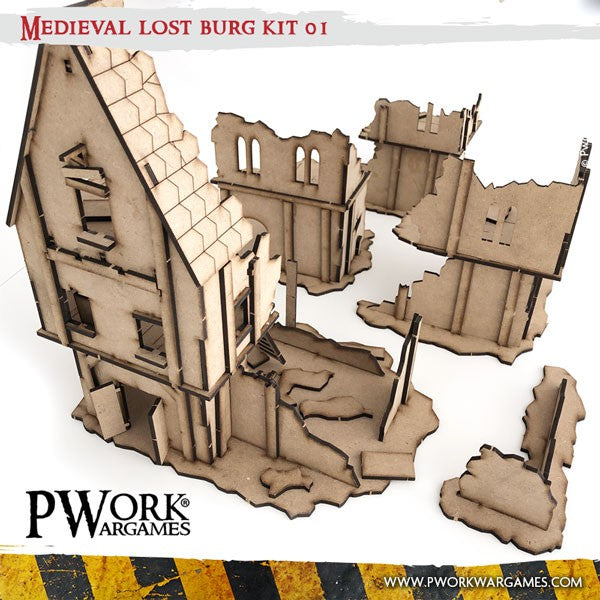 MDF Terrain Scenery - Medieval Lost Burg 01