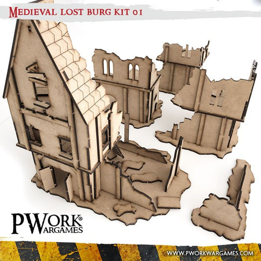 MDF Terrain Scenery - Medieval Lost Burg 01