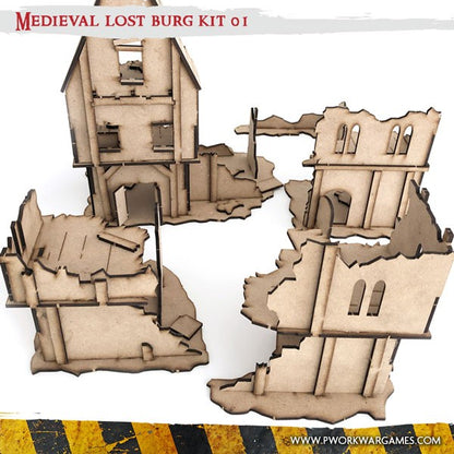 MDF Terrain Scenery - Medieval Lost Burg 01