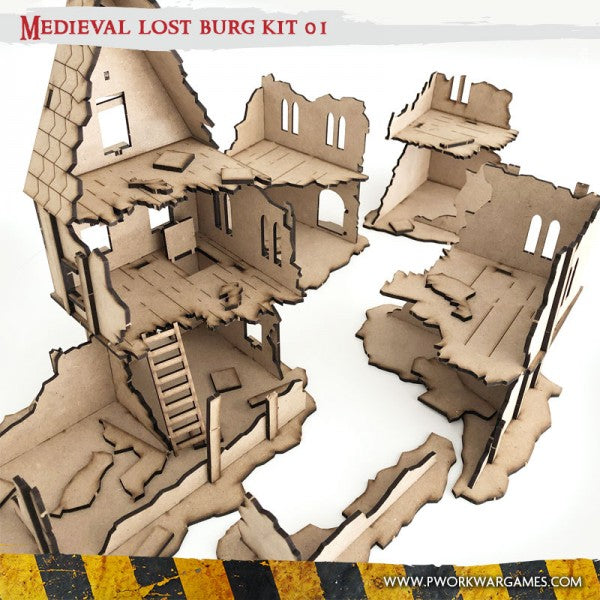 MDF Terrain Scenery - Medieval Lost Burg 01