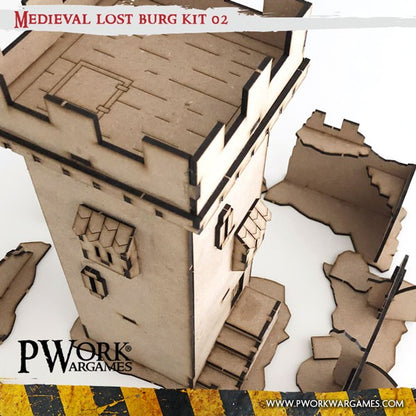 MDF Terrain Scenery - Medieval Lost Burg 02