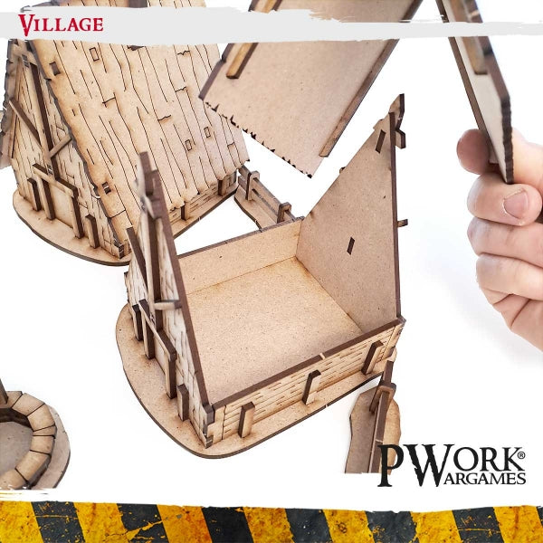 MDF Terrain Scenery - Medieval Village