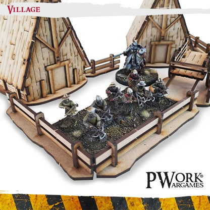 MDF Terrain Scenery - Medieval Village