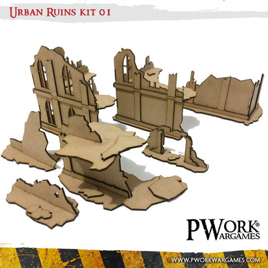 MDF Terrain Scenery - Urban Ruins 01