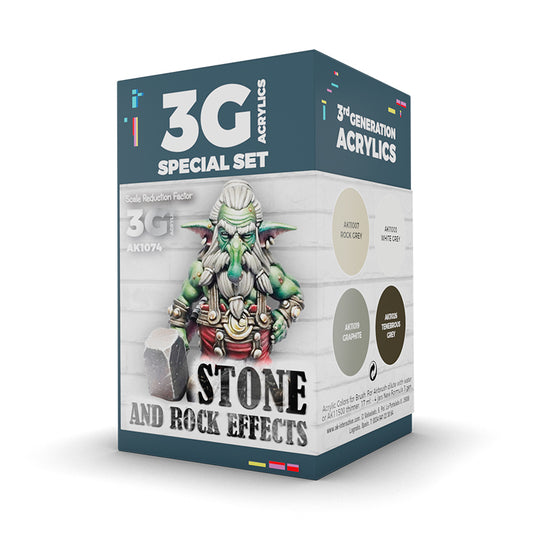 AK Interactive Wargame 3GEN Color Set: Stone and Rock Effects