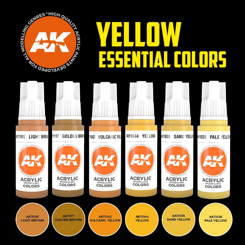 AK Interactive 3GEN Yellow Essential Colors Set
