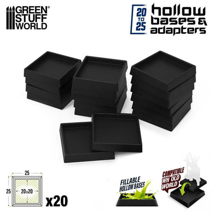 Square Plastic Base Adapters - 20mm to 25mm