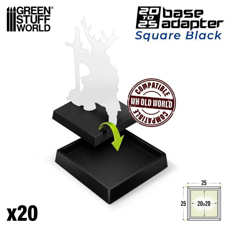 Square Plastic Base Adapters - 20mm to 25mm