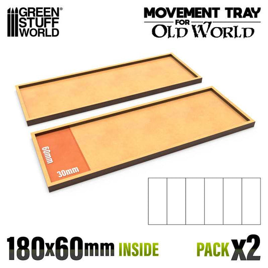 Wargaming Movement Trays - Rectangular Formation 180x60mm